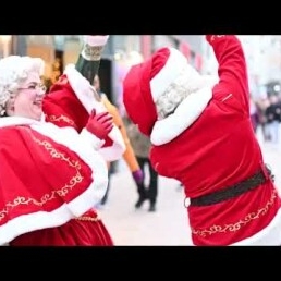 Singing Santa and Christmas Woman