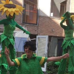 Dancing Sunflowers on stilts