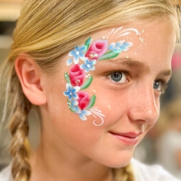 Colorful face paint with Drops & Dots